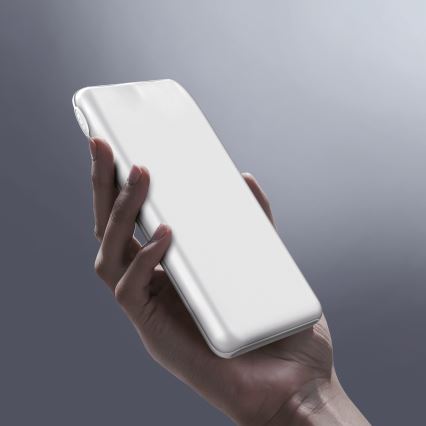 Laturi 10000 mAh 10W Power Delivery 2xUSB-C + 1xUSB-A valkoinen