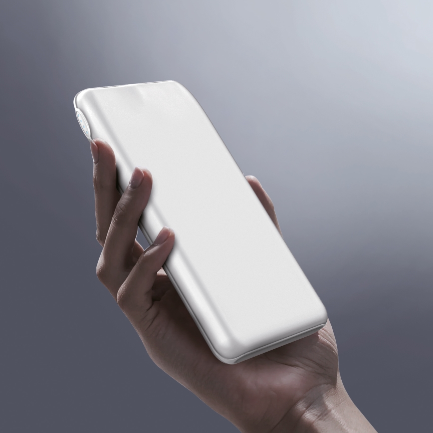 Laturi 10000 mAh 10W Power Delivery 2xUSB-C + 1xUSB-A valkoinen