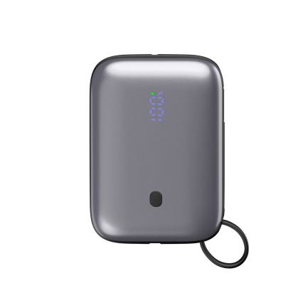 Laturi 10000 mAh 20W Power Delivery Compact sisäänrakennetulla sisäänvedettävällä USB-C-kaapelilla 1m musta
