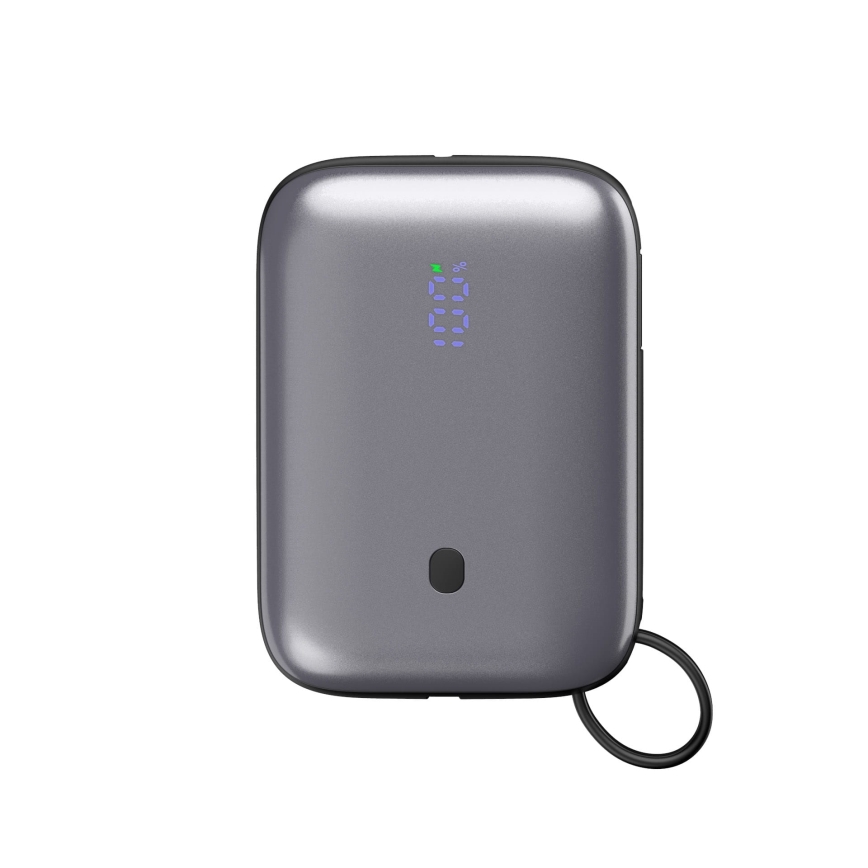 Laturi 10000 mAh 20W Power Delivery Compact sisäänrakennetulla sisäänvedettävällä USB-C-kaapelilla 1m musta