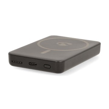 Laturi 2in1 magneettinen langattomalla latauksella MagSafe 5000 mAh musta
