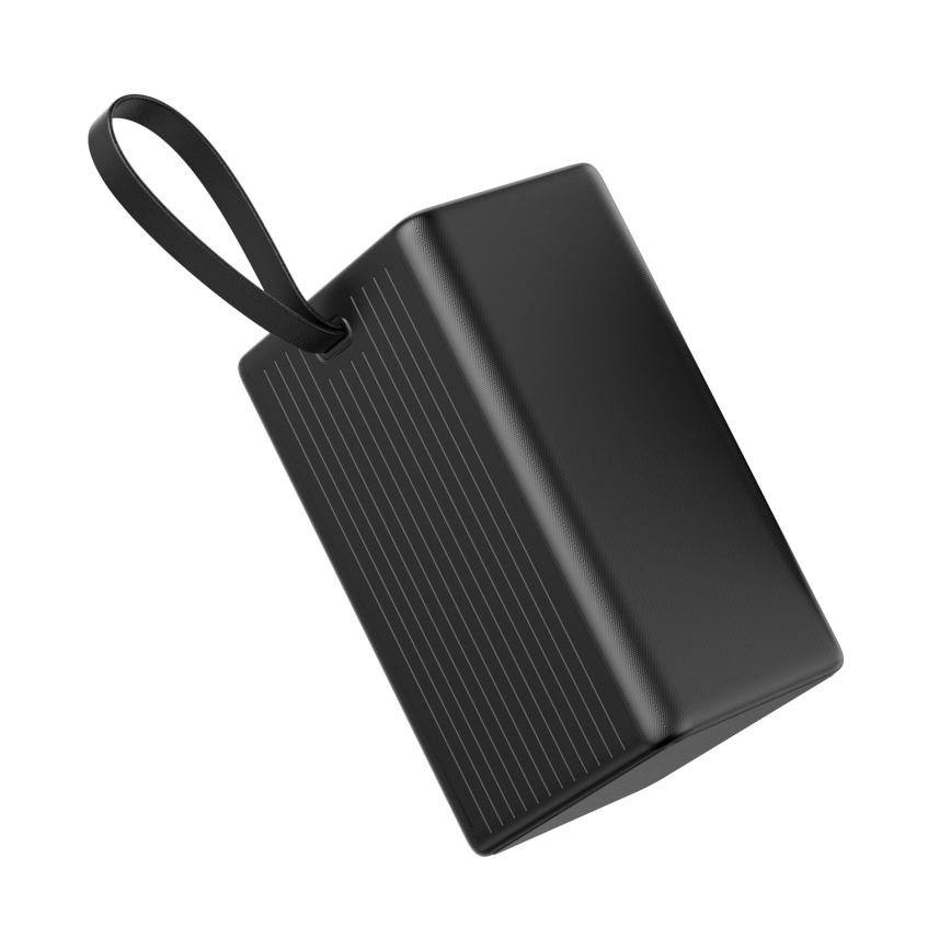 Laturi 80000 mAh 20W Power Delivery 4xUSB-A + 2xUSB-C kanssa LED-taskulamppu koukulla ja magneetilla ja USB-C kaapeli 1m musta