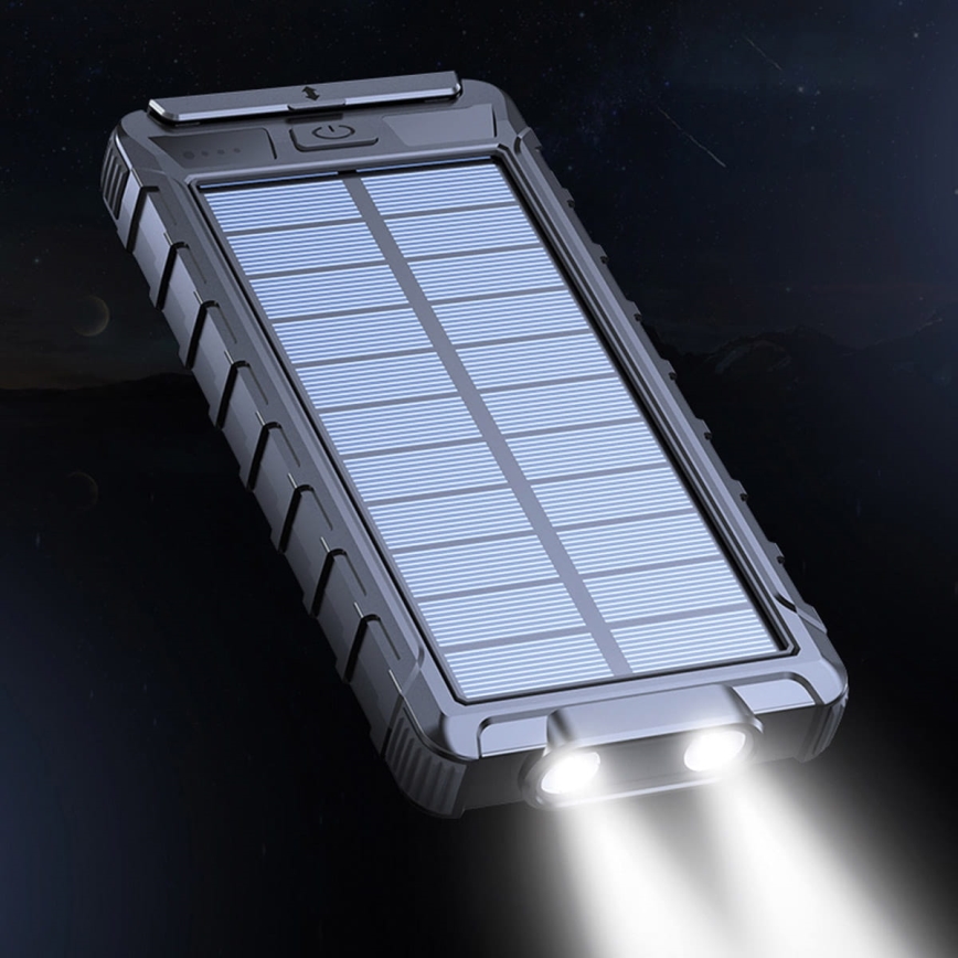 Laturi aurinkokennolampulla ja kompassilla 10000mAh 3,7V