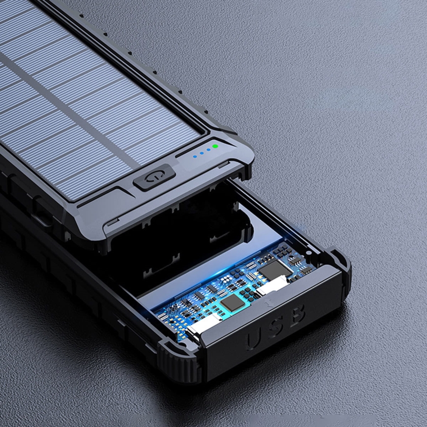 Laturi aurinkokennolampulla ja kompassilla 10000mAh 3,7V