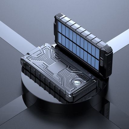 Laturi aurinkokennolampulla ja kompassilla 10000mAh 3,7V