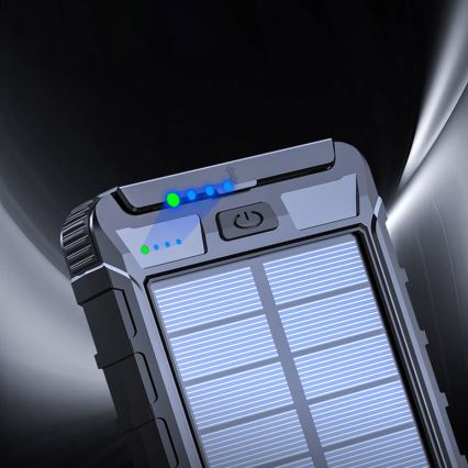 Laturi aurinkokennolampulla ja kompassilla 10000mAh 3,7V