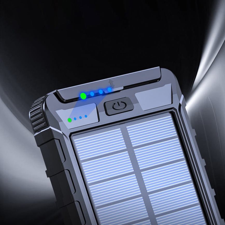 Laturi aurinkokennolampulla ja kompassilla 10000mAh 3,7V
