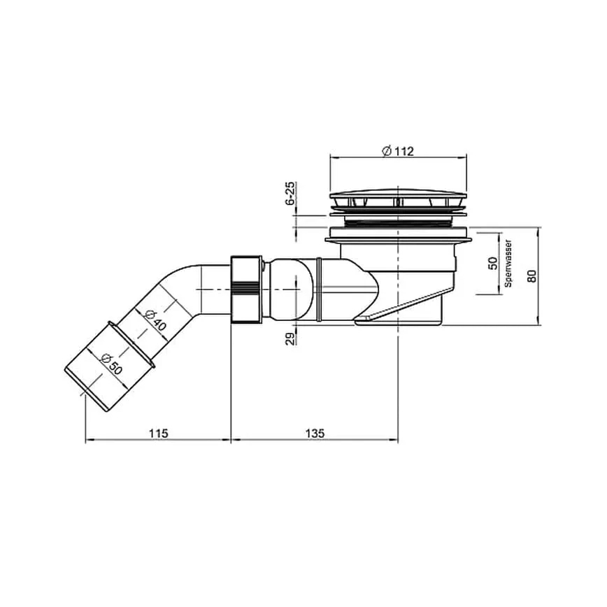 LAUFEN H2951270000001 - Suihkualtaan sifoni SOLUTIONS muovi/valkoinen