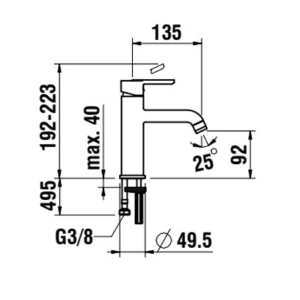 LAUFEN H3110810041201 - Pesuallashana LUA 19,2 cm kiiltävä kromi