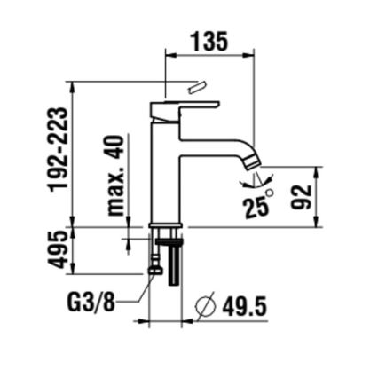 LAUFEN H3110810811201 - Pesuallashana LUA 19,2 cm mattatiitani musta