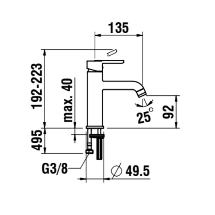 LAUFEN H3110810811201 - Pesuallashana LUA 19,2 cm mattatiitani musta