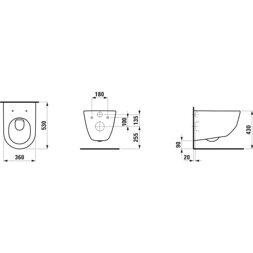 LAUFEN H8209560000001 - Seinään ripustettava wc PRO keramiikka/valkoinen