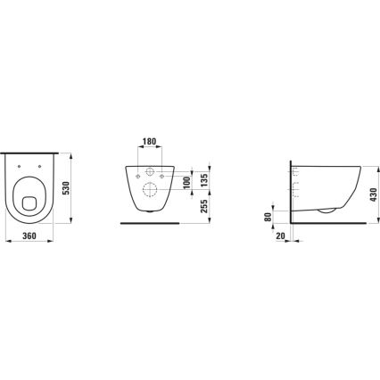 LAUFEN H8209590000001 - Seinä-WC PRO keramiikka/valkoinen