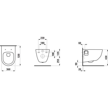 LAUFEN H8209640000001 - Seinä-WC PRO keramiikka/valkoinen