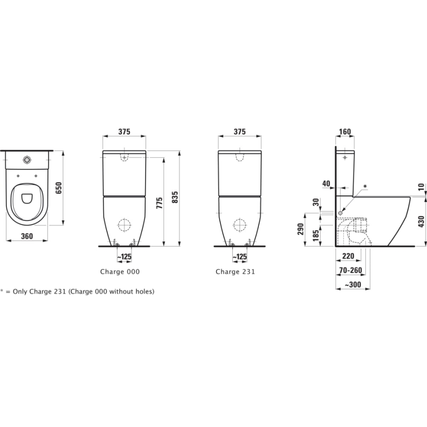 LAUFEN H8259624000001 - WC-pönttö PRO keramiikka/valkoinen