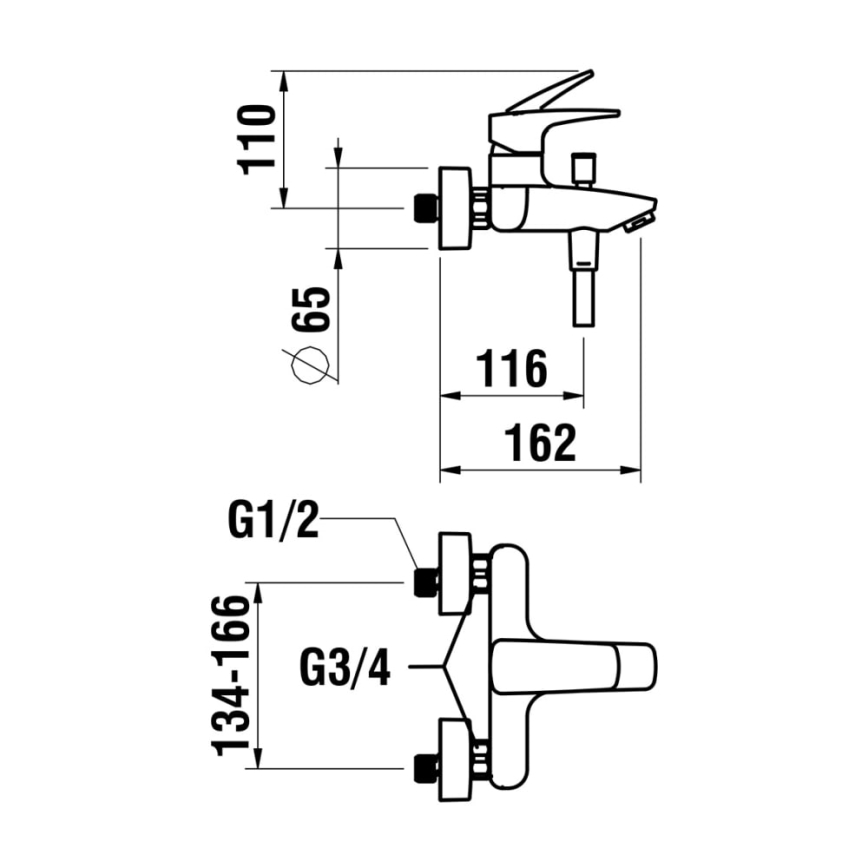 LAUFEN HF500760100600 - Kylpyammesarja hanalla LAURIN kiiltävä kromi