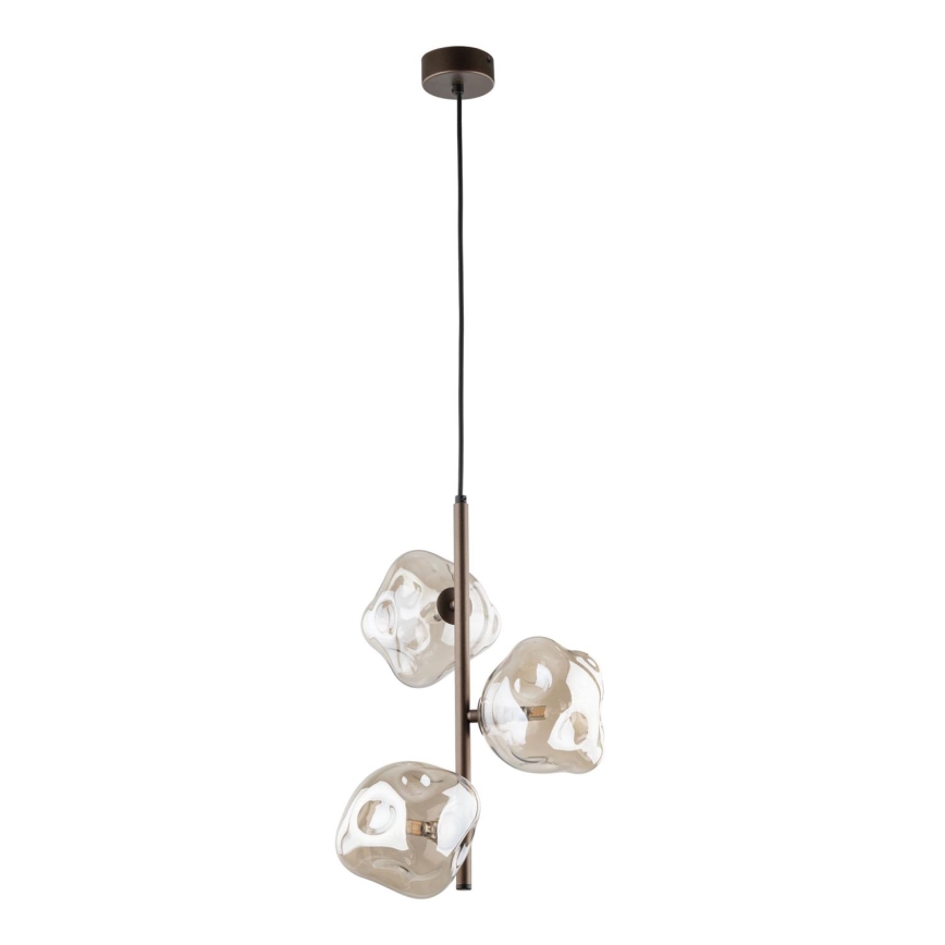 LAVA-riippuvalaisin kaapelilla 3xG9/8W/230V pronssi/savunbeige