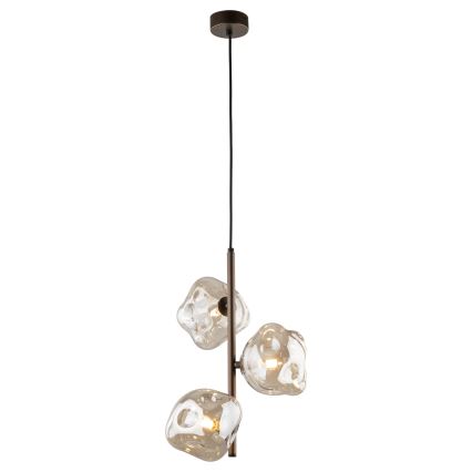 LAVA-riippuvalaisin kaapelilla 3xG9/8W/230V pronssi/savunbeige