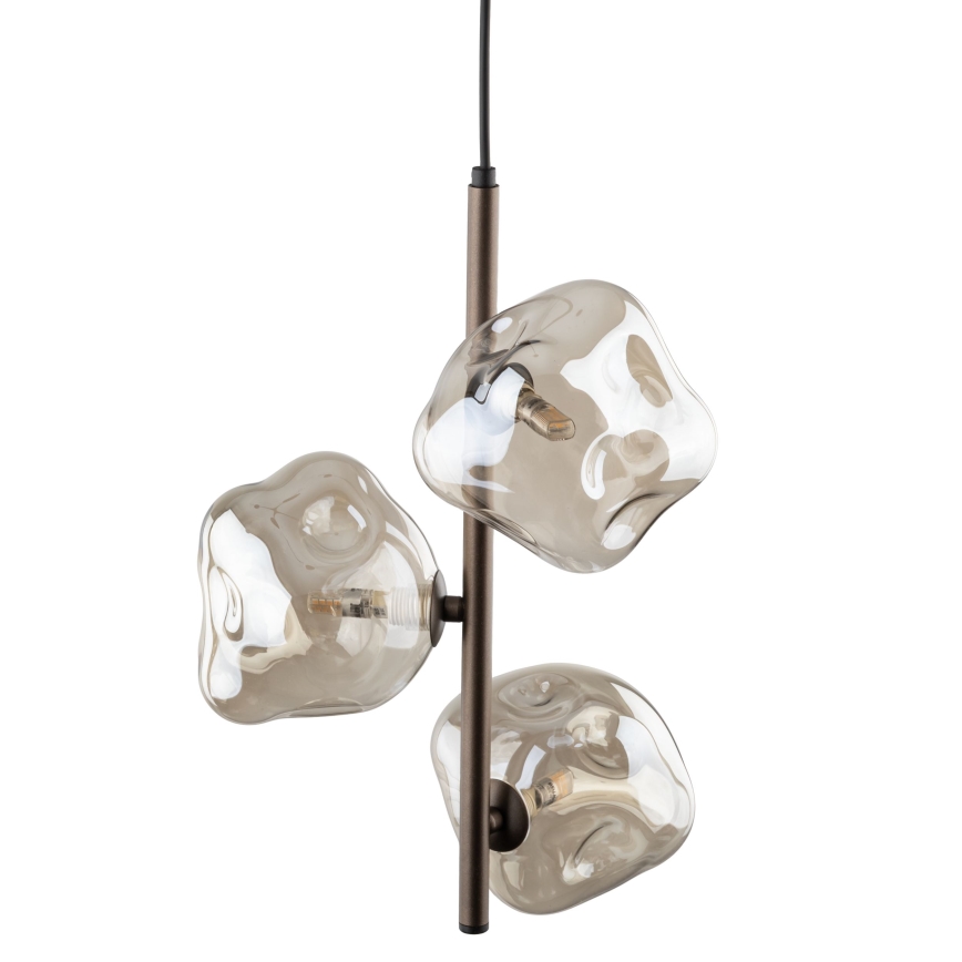 LAVA-riippuvalaisin kaapelilla 3xG9/8W/230V pronssi/savunbeige