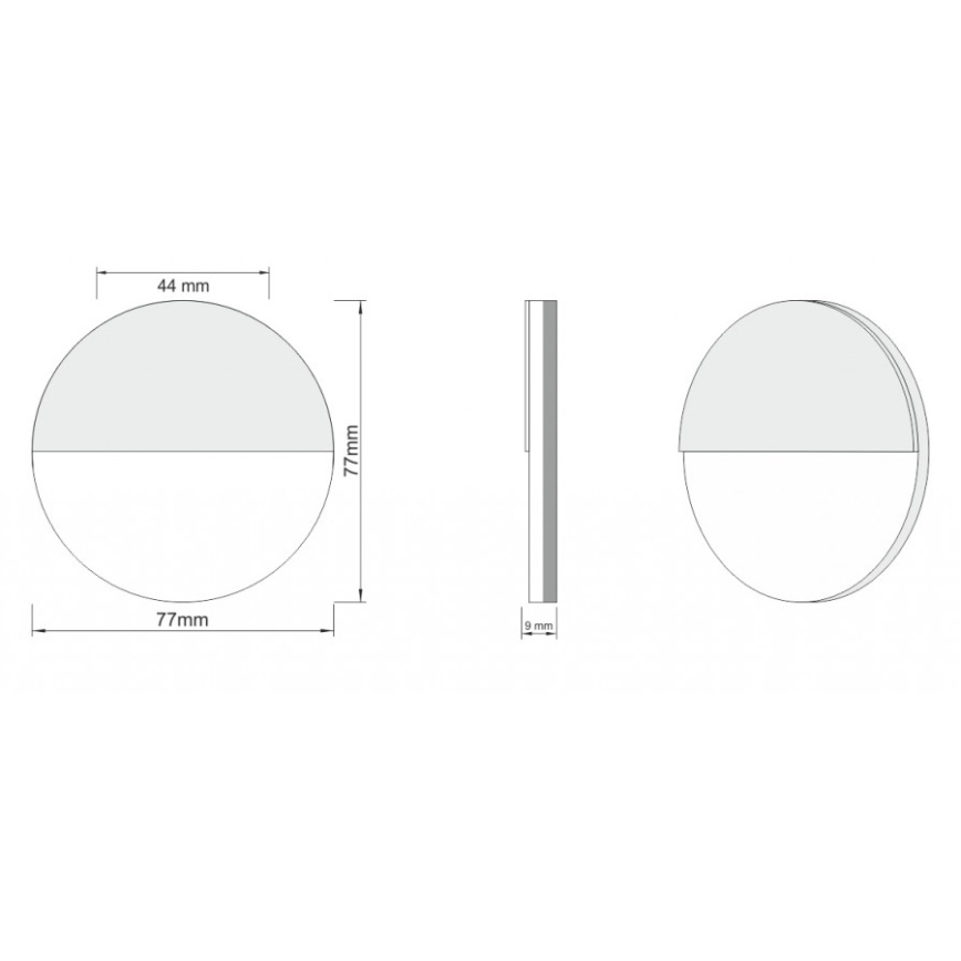LDST RO-01-SC-BC4 - LED-portaikkovalo ROBIN 4xLED/1,2W/230V matta musta 3500K