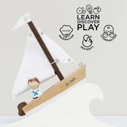 Le Toy Van - Puinen purjevene kapteenilla pyökki