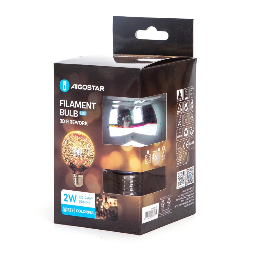 LED 3D Koristeellinen lamppu E27/2W/230V - Aigostar