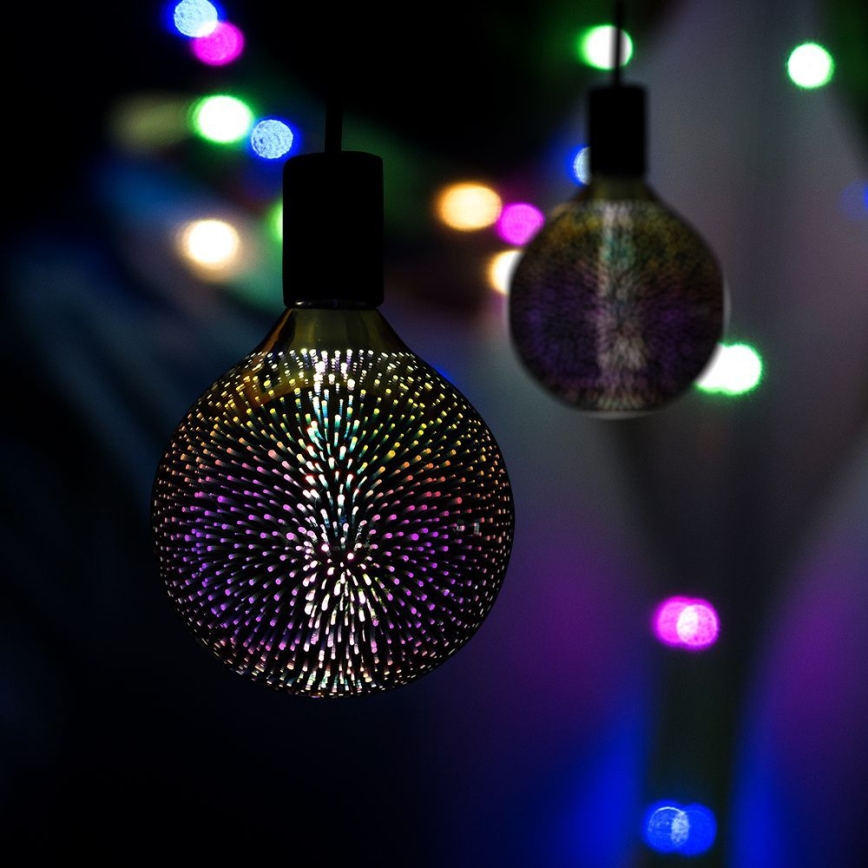 LED 3D Koristepolttimo FILAMENT G125 E27/4W/230V 3000K