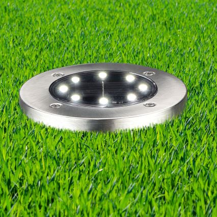 LED Ajotieaurinkovalo SOLLY LED/1,2V 6500K halkaisija 11,5 cm 300 mAh IP44 mattakromi