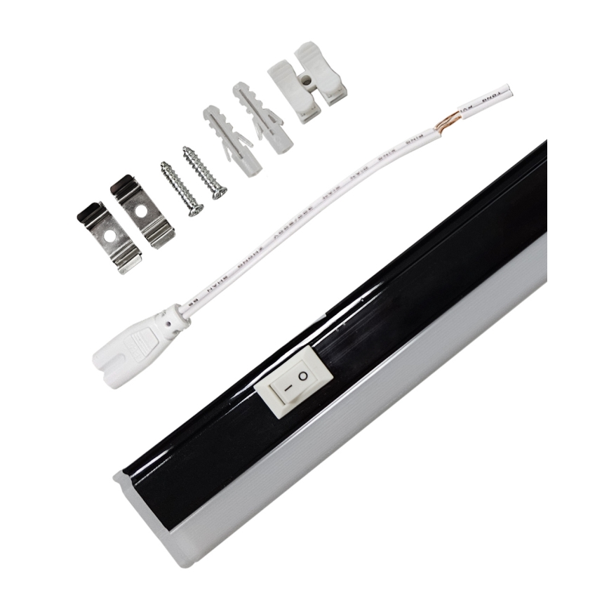 LED-alakaappivalaisin TUBE LED/9W/230V 60 cm musta