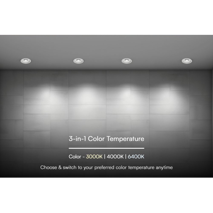LED alasvalaisin LED/18W/230V 3000/4000/6400K Ø 10,6 cm valkoinen