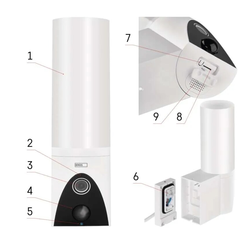 LED Älykäs ulkokamera valolla GoSmart LED/12W/230V IP65 Wi-Fi Tuya valkoinen