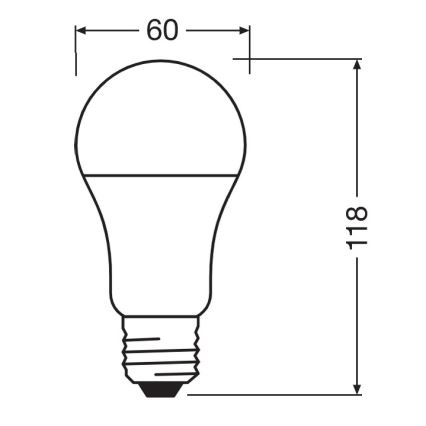 LED Antibakteerinen polttimo A100 E27/13W/230V 6500K - Osram