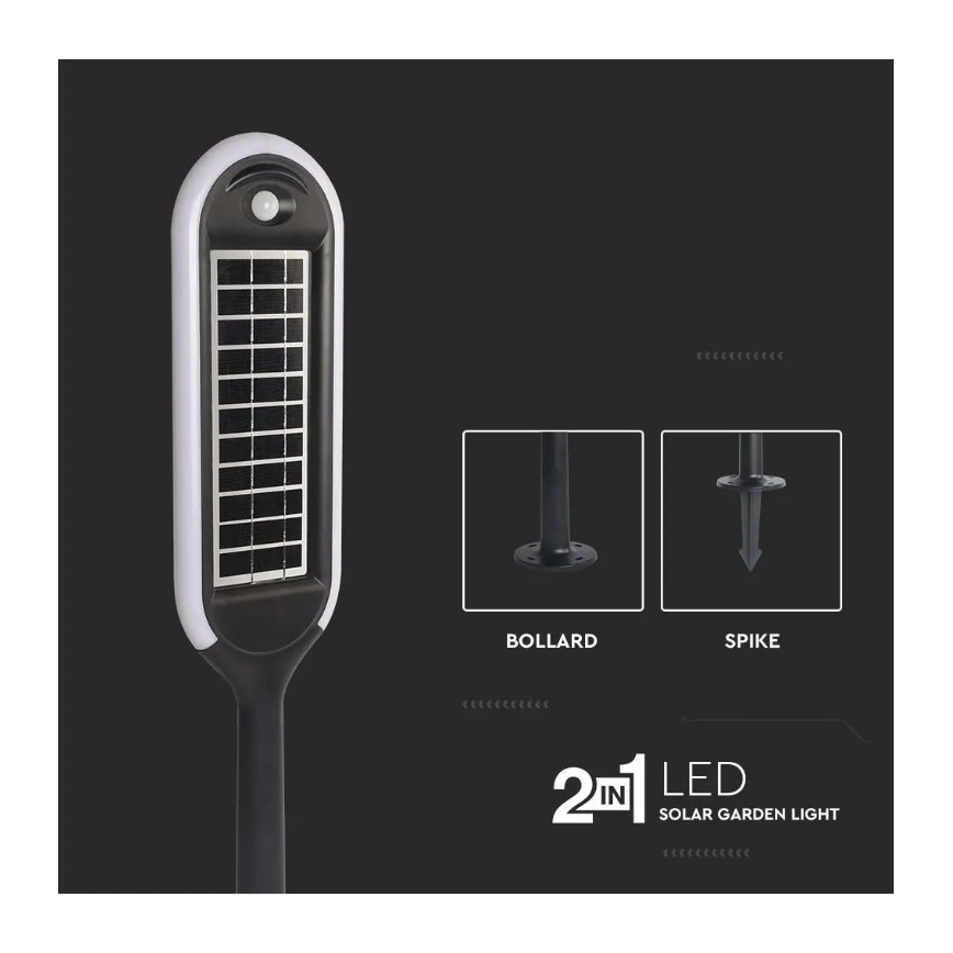 LED Aurinkennolamppu liike- ja hämärätunnistimella BOLLARD LED/5W/5,5V IP65 3000K 70cm