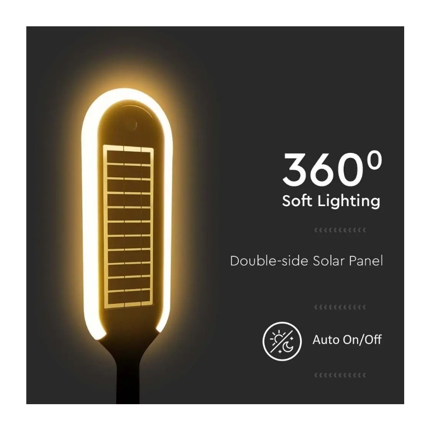 LED Aurinkennolamppu liike- ja hämärätunnistimella BOLLARD LED/5W/5,5V IP65 3000K 70cm