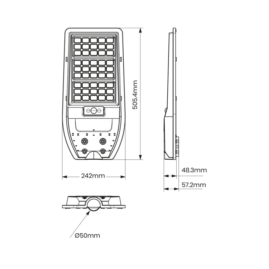 LED aurinkokatuvalaisin VIA 100W/10000 mAh 3,2V 6000K IP65 + kaukosäädin