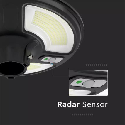 LED aurinkokatuvalo sensorilla LED/7,5W/3,2V IP65 4000K 15000 mAh + kaukosäädin