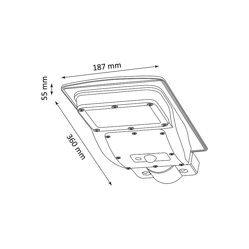 LED aurinkokatuvalo anturilla STREET LED/3W/3,2V 5000 mAh IP65 + kaukosäädin