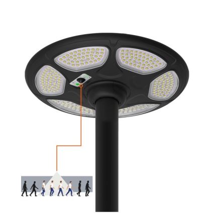 LED-aurinkokatuvalaisin anturilla SOLSUMI LED/25W/3,2V IP54 25000 mAh + kaukosäädin