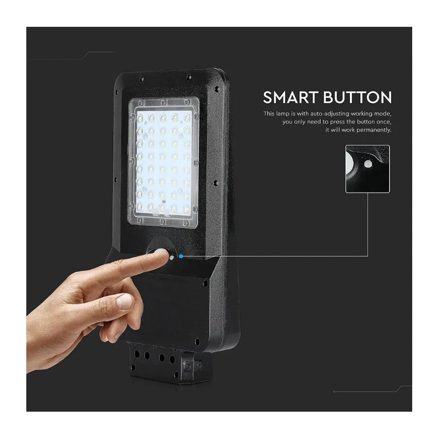 LED-aurinkokäyttöinen katuvalaisin liiketunnistimella LED/15W/7,4V 6000K IP65 5400 mAh