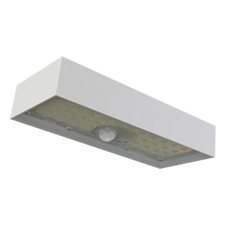 LED aurinkokäyttöinen liiketunnistimella varustettu heijastin LED/3,7V 3000mAh 4000K IP65 valkoinen