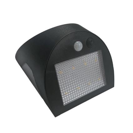Aurinkokäyttöinen LED-seinävalaisin tunnistimella LED/3W/3,7V 3000/4000K 1200 mAh IP54 musta