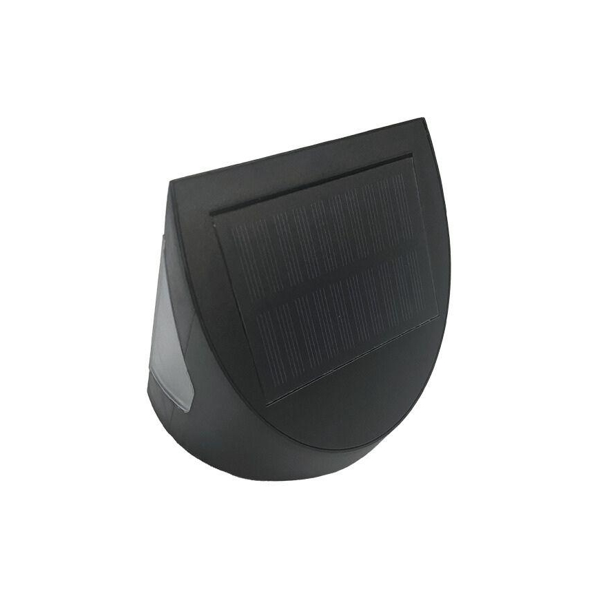 Aurinkokäyttöinen LED-seinävalaisin tunnistimella LED/3W/3,7V 3000/4000K 1200 mAh IP54 musta