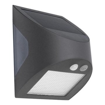 LED-aurinkokäyttöinen seinävalaisin anturilla LED/3W/3,7V 3000/4000K 1200 mAh IP54 antrasiitti