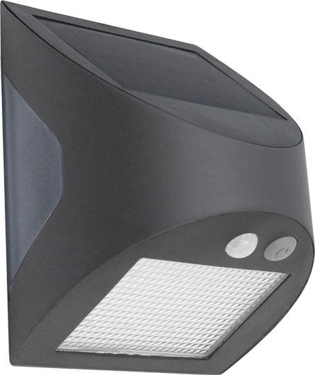 LED-aurinkokäyttöinen seinävalaisin anturilla LED/3W/3,7V 3000/4000K 1200 mAh IP54 antrasiitti