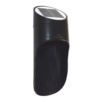 LED aurinkokäyttöinen seinävalaisin PALESA LED/1W/3,7V IP65 1800 mAh musta