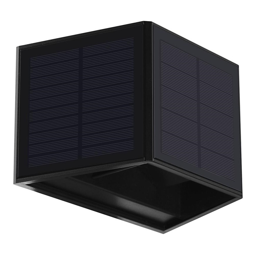 LED aurinkokäyttöinen seinävalaisin WINGS LED/2W/1300 mAh 3,7V 6000K IP54 musta