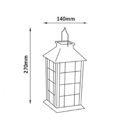 LED aurinkokäyttöinen valaisin LED/1,2V 200 mAh IP44 patinoitu