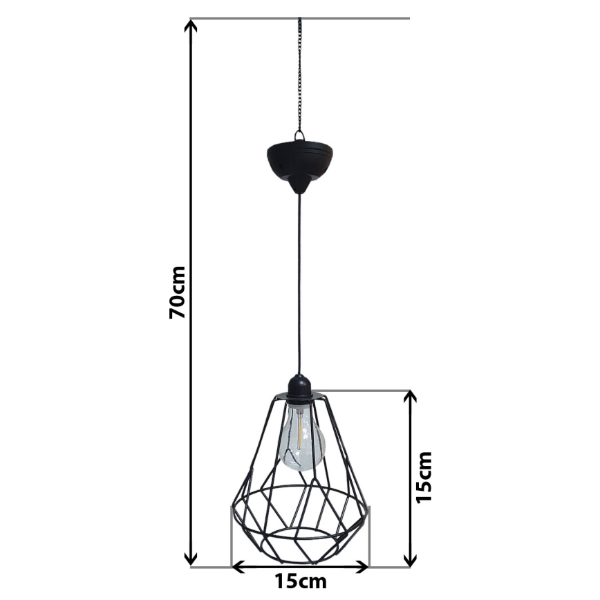 LED Aurinkokenno kattokruunu johdossa KATTY 1,2V IP44