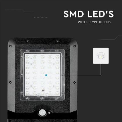 LED aurinkokenno katuvalaisin anturilla LED/15W/7,4V 6000K IP65