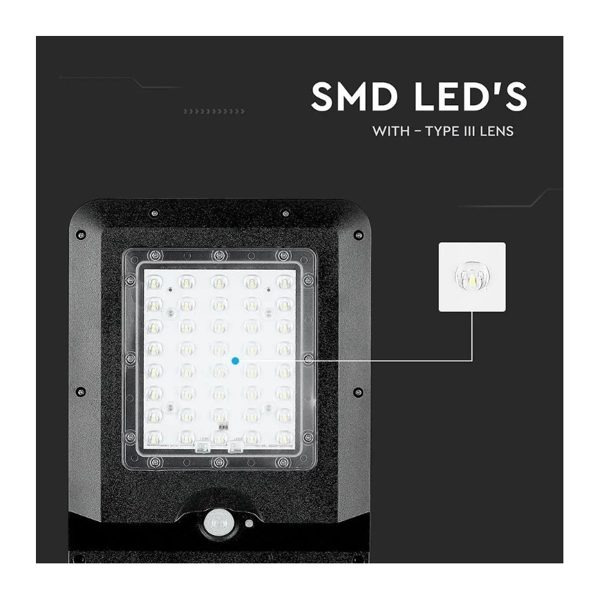 LED aurinkokenno katuvalaisin anturilla LED/15W/7,4V 6000K IP65